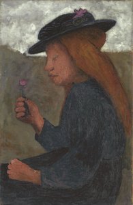 Menina, com, chapéu preto de Paula Modersohn-Becker